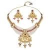 Colier Bijuterii cu Perle din Alamă Antică Tradițional Placat cu Aur cu Set Cercei Pentru Femei
