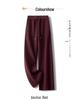Ankola Women's Red Wool Wide-Leg Pants - New 2024 Autumn/Winter Collection