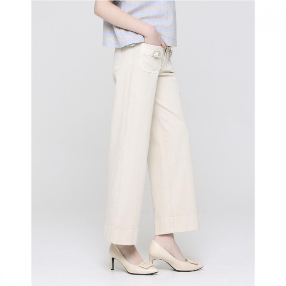 Son Jung Wan Women Jewelry Buckle Pocket Denim Pants Zjl6262152