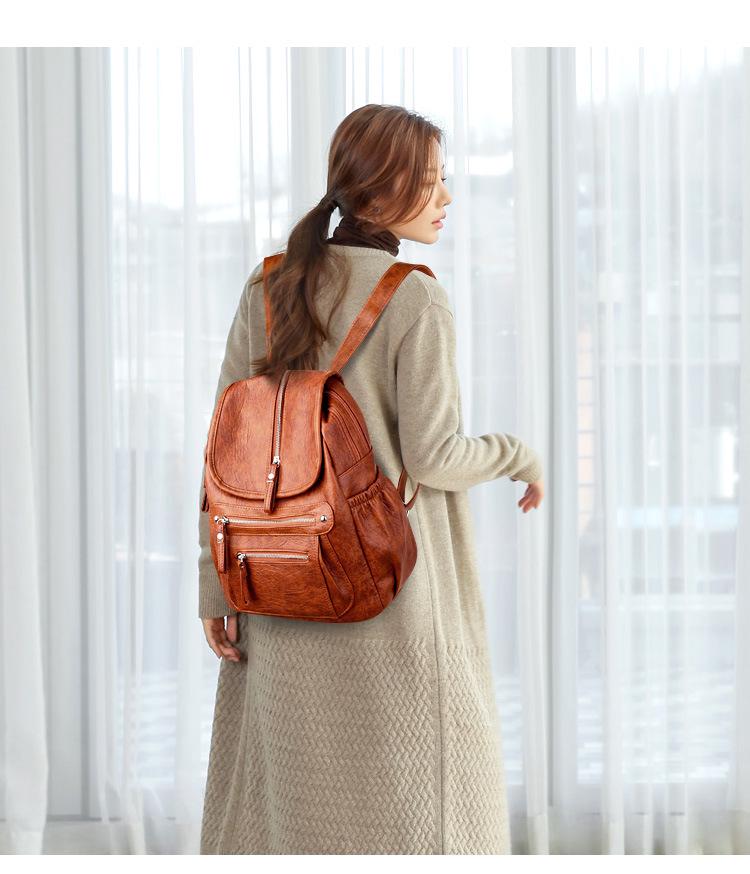 2024 Korean Trendy Retro Unisex Backpack - Casual & Simple Travel Bag for Women
