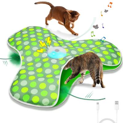 Intelligentes Katzenspielzeug Interaktives Versteckspiel Katzenspielzeug mit Quietschemaus Bewegungsaktiviertes Bewegliches Verstecktes Federkiel Kätzchen Reizspielzeug