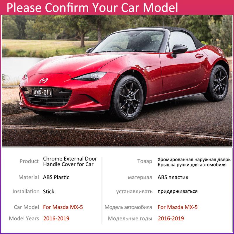 For Mazda MX-5 MX 5 MX5 ND Roadster 2016 2017 2018  Carbon Fiber Door Handles Cover Trim Set Protective Sticker Accessories