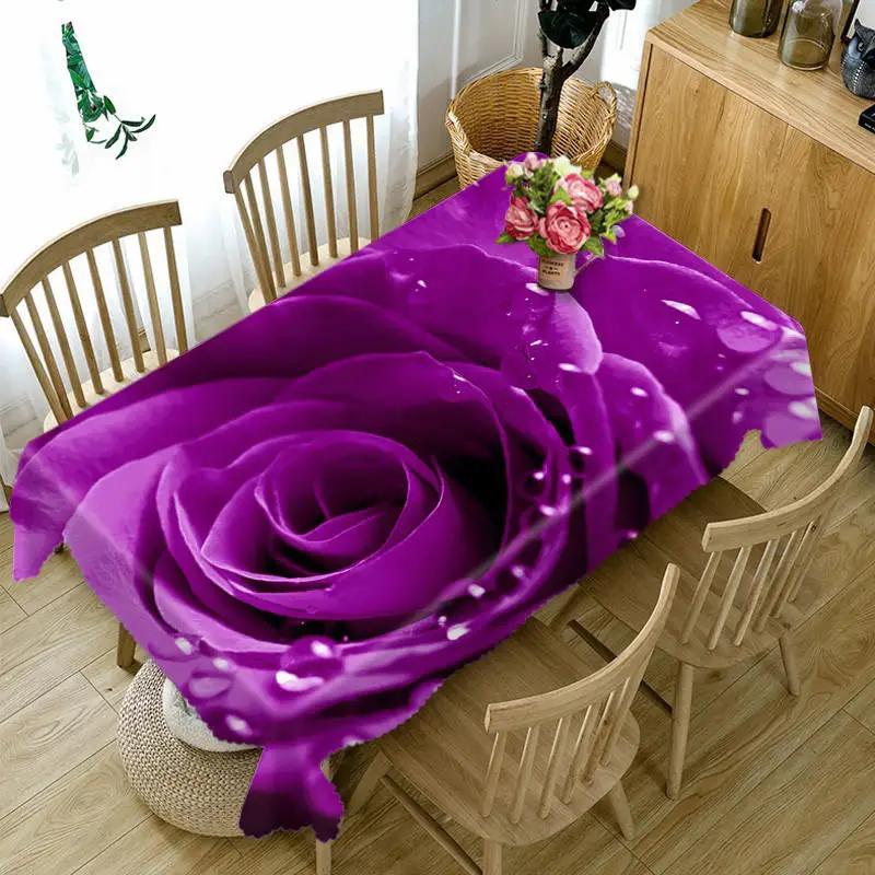 Flower Pattern Tablecloth Room Dining Table Coffee Table Party Wedding Decoration Washable Antifouling Tablecloth Picnic Mat