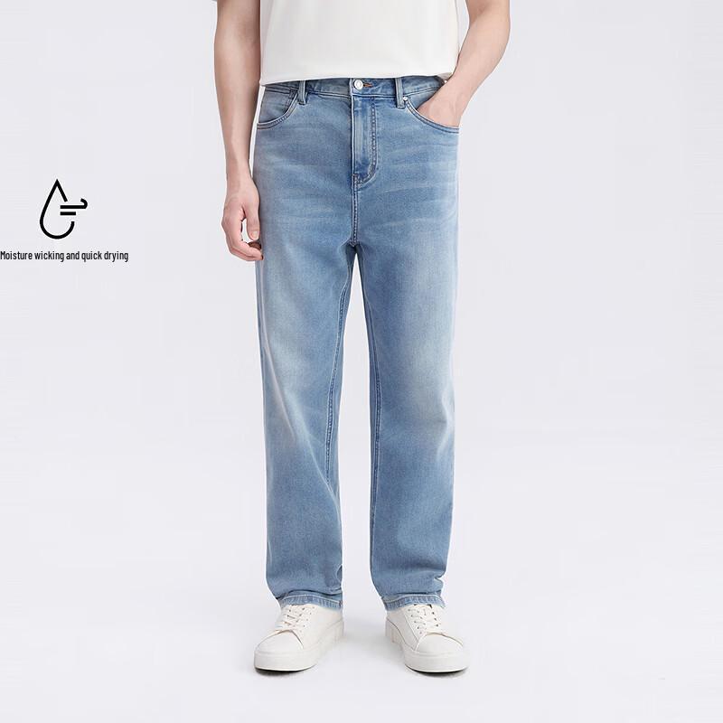 GXG Men s Classic Blue Straight-Leg Washed Denim Jeans M (Waist 30)