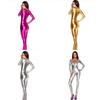 Versatile Women Sexy Unitard Spandex Lycra Bodysuit Shiny Metallic Skin Tight Costume