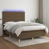 VidaXL Slat Bed Base with Mattress and LED, Upholstered Bed, Double Bed, Adult Bedroom Interior Bed, 3135512