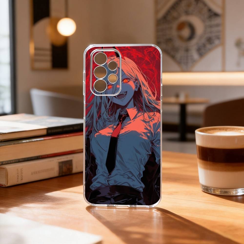 

Chainsaw-w Man P-Power Phone Case Transparent Silicone Soft For Samsung S25,S24,S21,S22,S23,S30,Ultra,S20,Plus,Fe Samsung S25