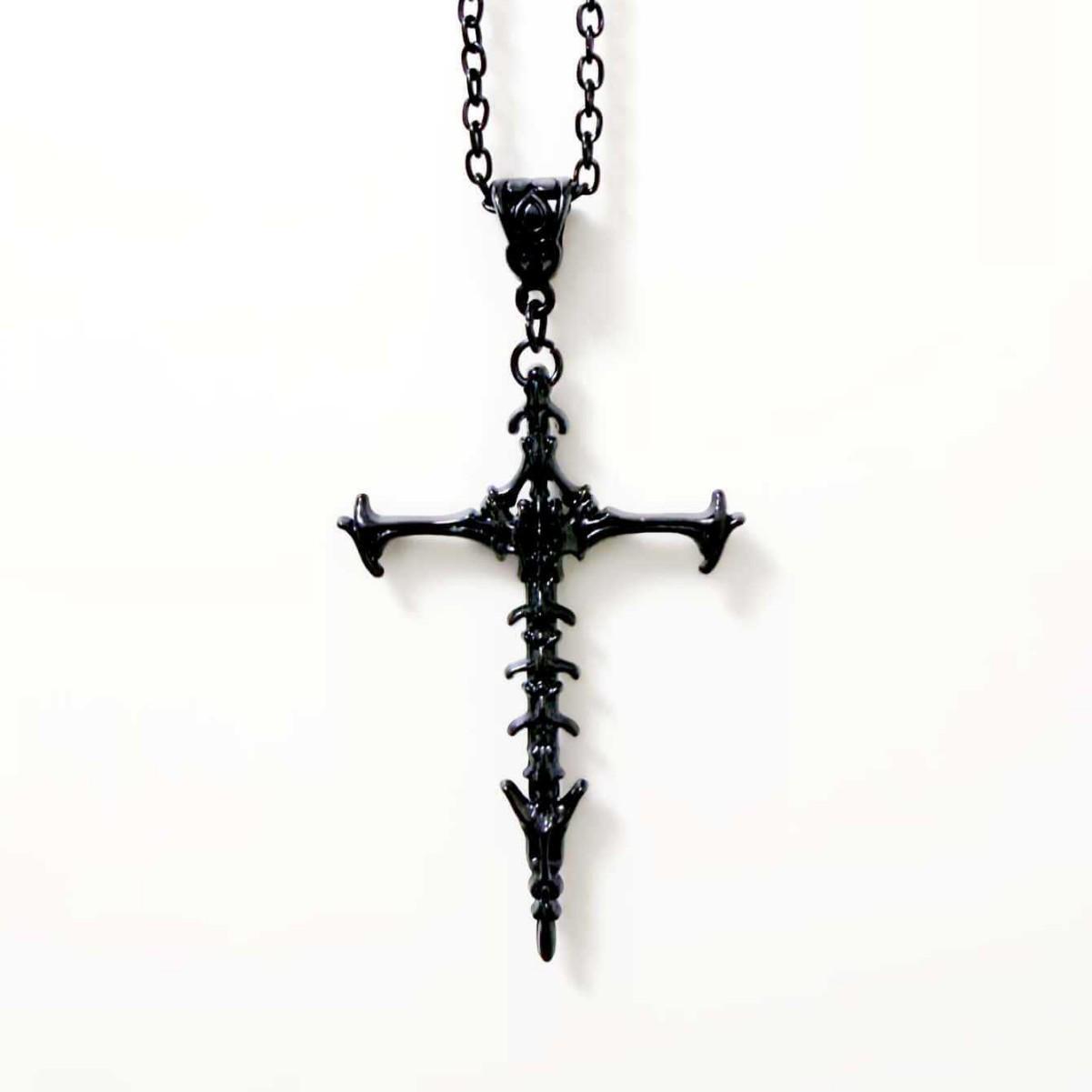 High-End Gothic Skull Cross Pendant Necklace