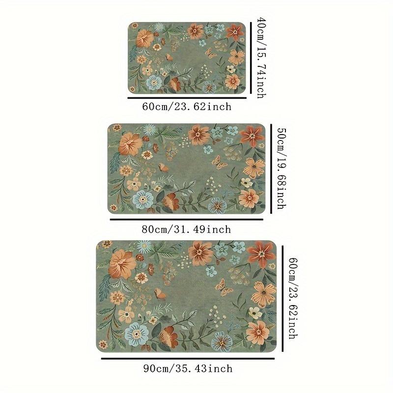 

Зеленый Ковер Цветок Напольный Коврик Свежий Придверный Коврик Мягкий Приветственный Коврик Ковер для Гостиной Коврик для Спальни Уличный Ковер Домашний Декор 60X90CM (2X2.95FT