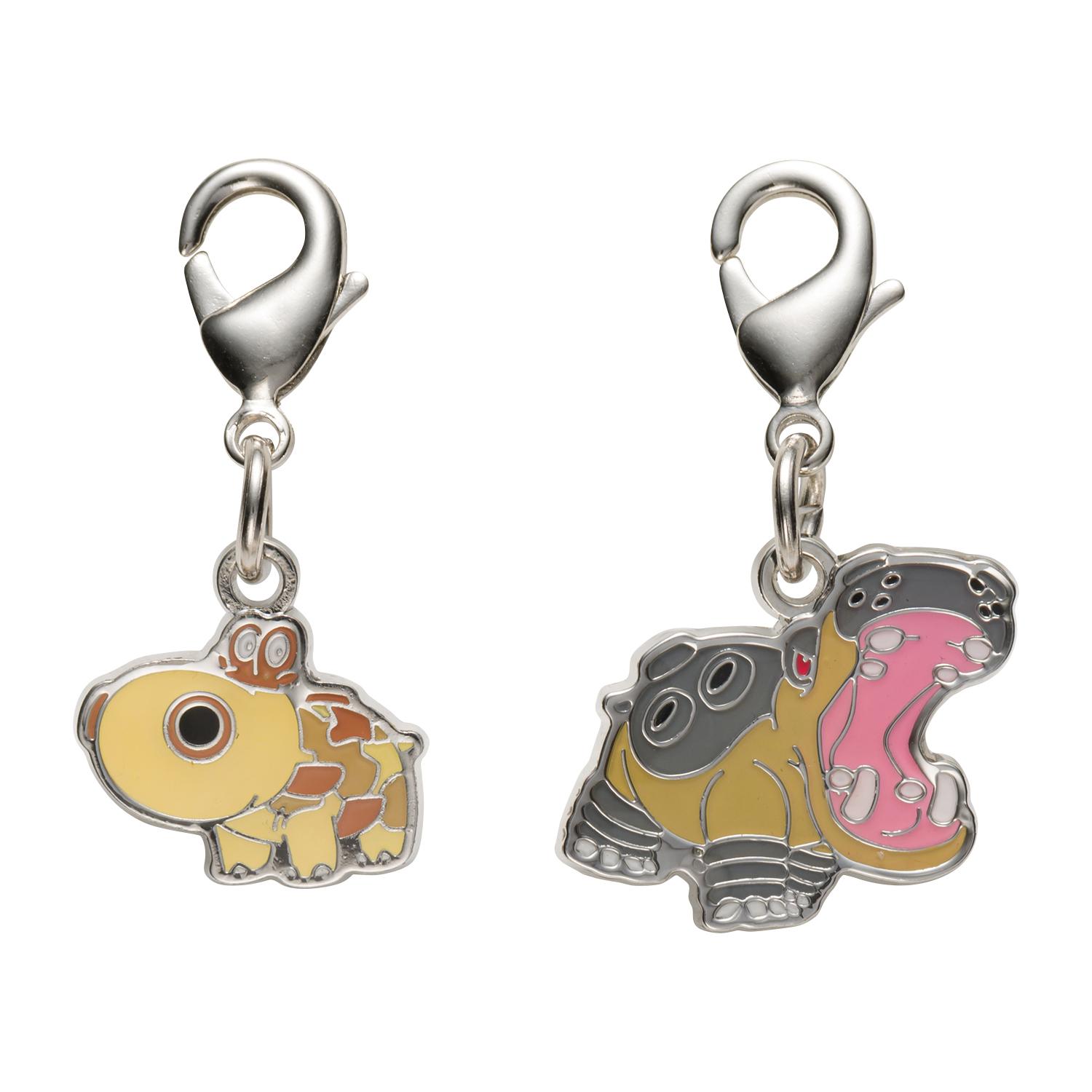[Pokemon] Pokemon Center National Pokedex Metal Charm - #449 Hippopotas & #450 Hippowdon