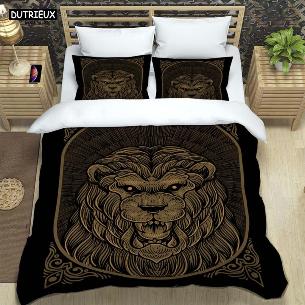 Medieval Dark Retro Digital Print Polyester Bedding Sets Boys Bed Linen Set For Teens, Queen Bedding set Bed Comforter Set