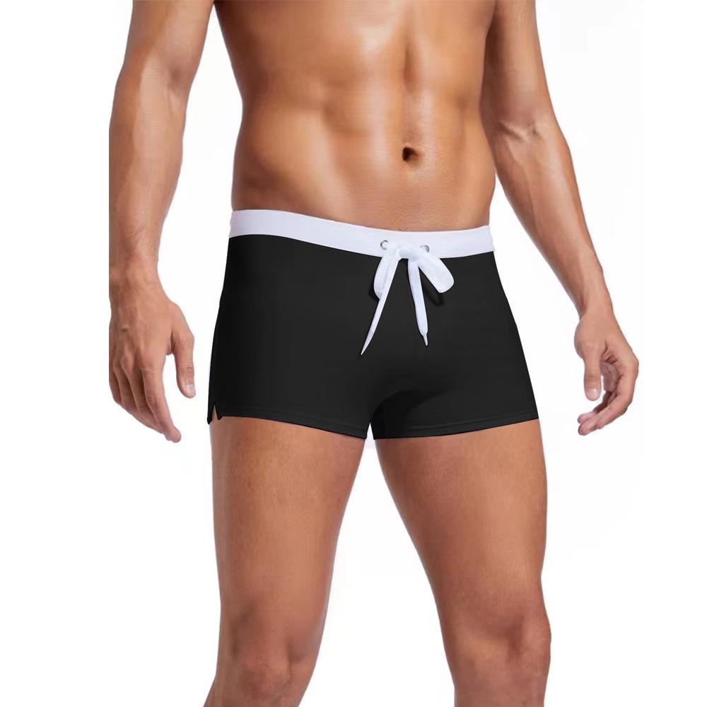 2026 Men's Solid Color Anti-See-Through Quick-Drying Sports Shorts with Drawstring