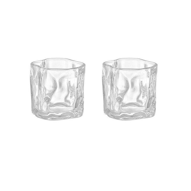 280ml 9.7oz Creative Irregular Glass Cup Art Design Whiskey Cocktail Glasses Juice Cold Drink Cups Lemon Water Milk Coffee Mugs