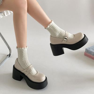 Fashion Temperament French Retro Platform Thick Heel Small Leather Shoes Women's 2025 New Spring and Autumn High Heel Mary Jane Single Shoes