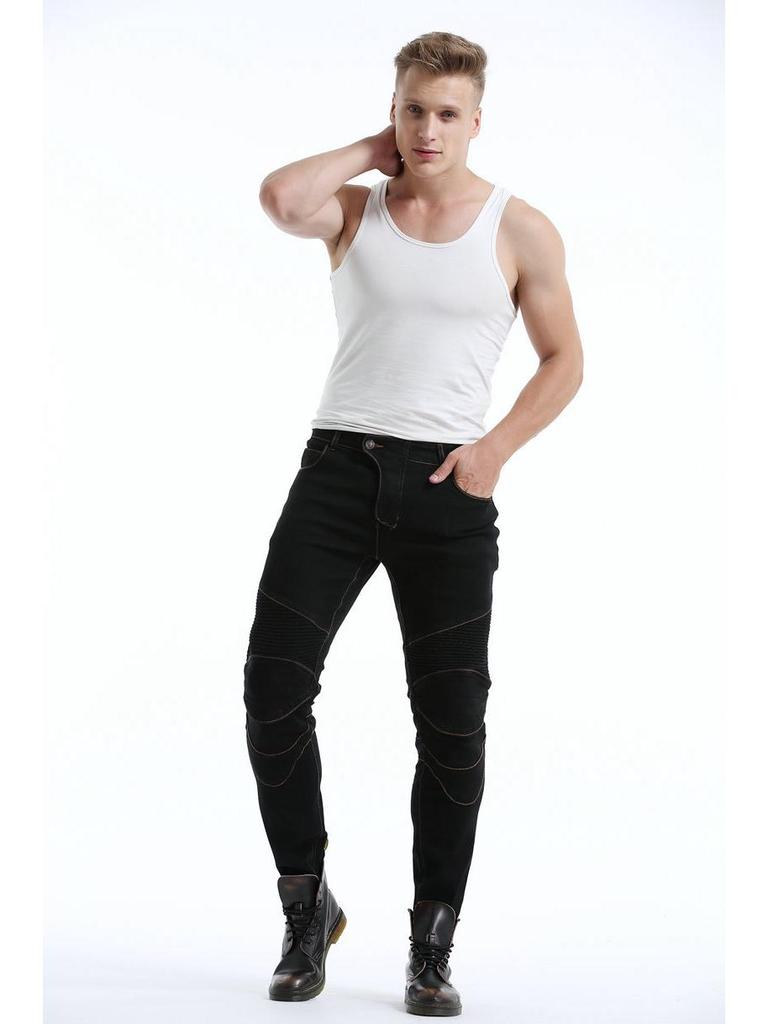 High Elasticity Straight Leg Motorcycle Riding Jeans