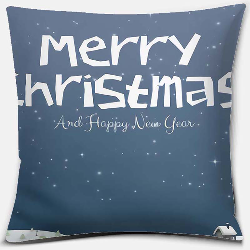 Blauer Weihnachtsstrauß Druckserie Muster Kissenbezug Quadratischer Kissenbezug Home Office Dekoration Kissenbezug