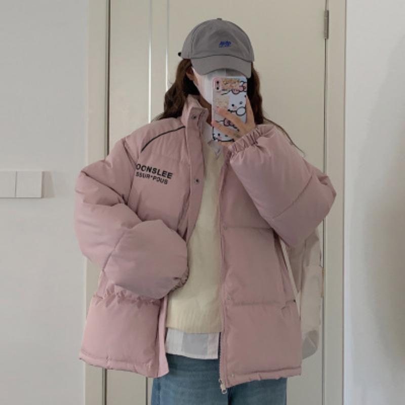 Men's and Women's Versatile Cotton Clothes Winter Coat Women's Winter New Thin Stand-up Collar Down Cotton-padded Clothes Trendy Women's Clothing