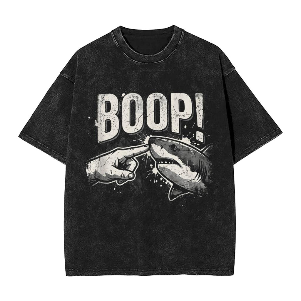 Men Women T Shirt Boop Funny Animal Washed T-Shirts Novelty Summer Tees Y2K Retro Design Cotton Tops Birthday Gift