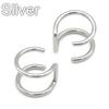 Stainless Steel 2-Row Fake Cartilage Ear Nose Lip Cuff Clip On Earrings Gift ADM