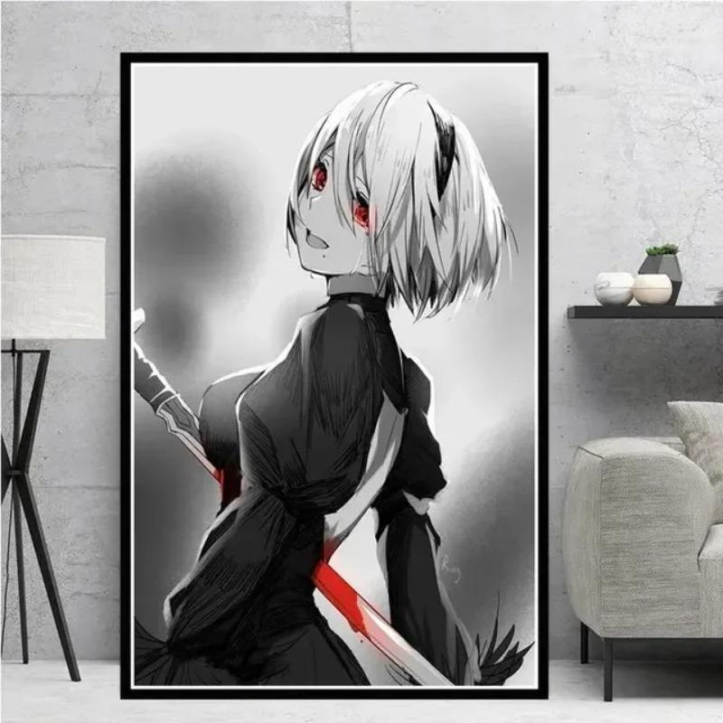 

Картина на холсте, вдохновленная NieR Automata, боевая игра, девушка, аниме-арт, уникальные настенные картины для украшения дома 21cm×30cm NoFrame