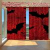 2D FLAT PRINTING 2pcs Curtains (Without Rod) Halloween Bats and Spiders Women Is Day Festival Chic Print Curtains Machine
