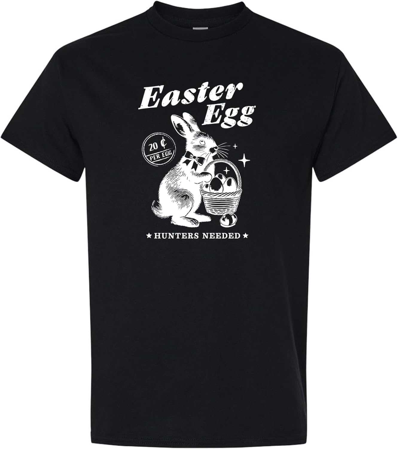 

Easter Egg Hunters Needed Shirt Funny Retro Bunny Basket Adult T-Shirt for Spring Holiday Egg Hunt Party Tee S разноцветный