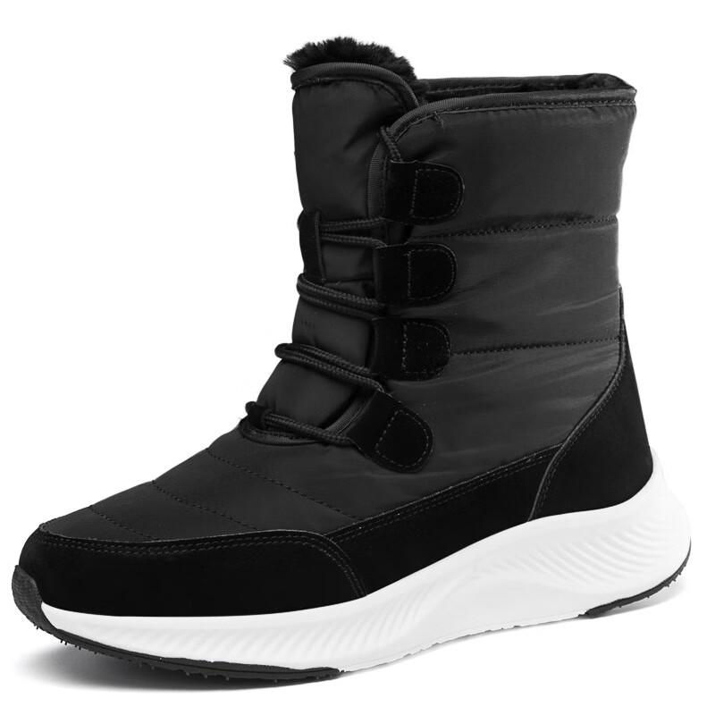 HUIZUMEI Women s Waterproof Warm Lace-Up Snow Boots 36