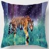 Animal World Tiger Lion Print Pattern Pillowcase Living Room Sofa Cushion Cover Bedroom Bedside Home Decoration 45x45cm