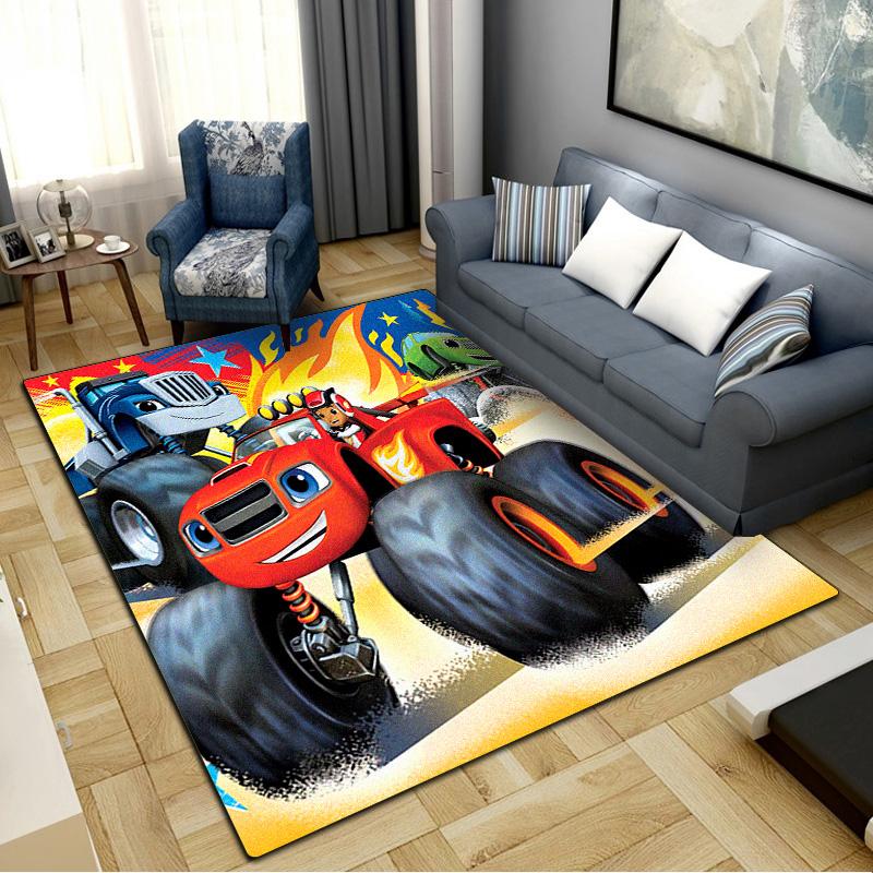 Tappeto Blaze Monster per Soggiorno Camera da Letto Casa Decorazione Divano, Tappetino Antiscivolo per Giochi Bambini
