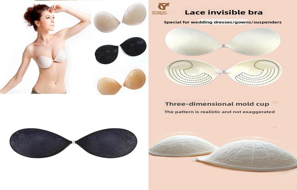 Nylon Padded Push Up Bra Cups With Lace Edges For Wedding Gowns And Formal Dresses