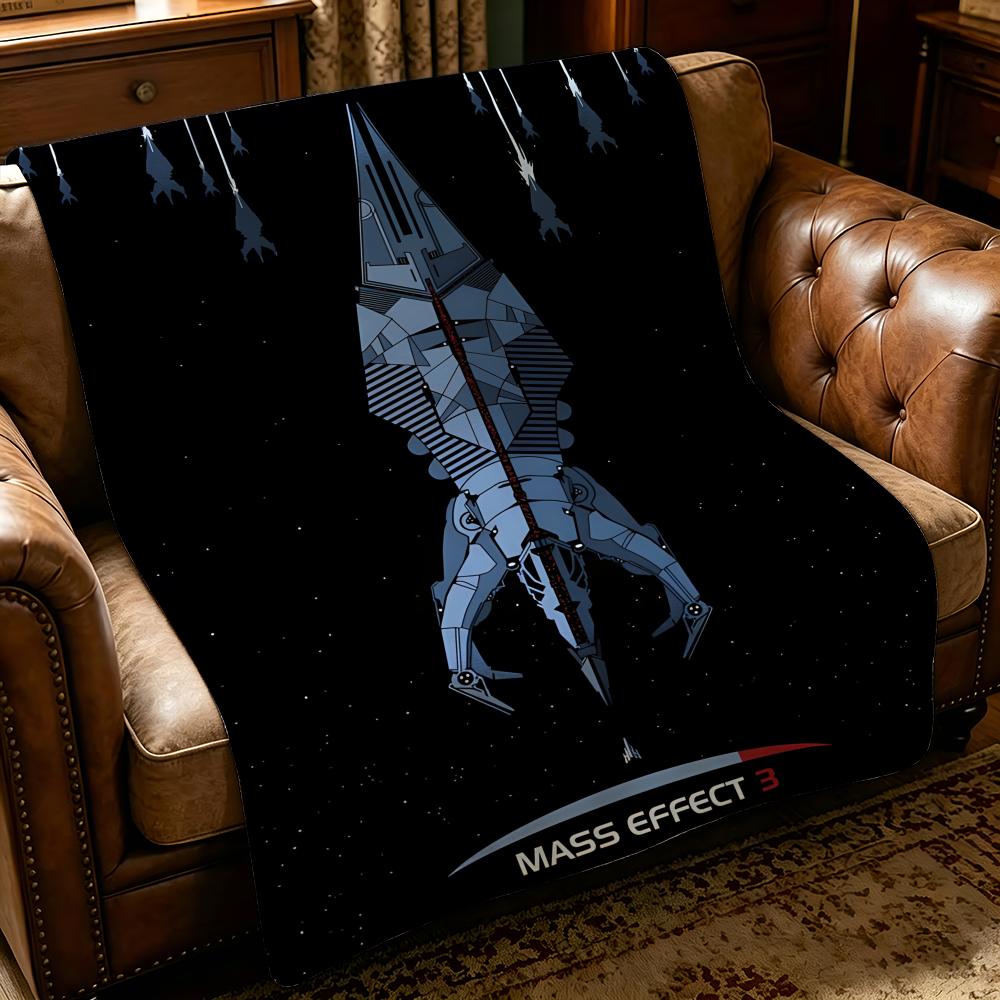game M-Mass Effect-t Throw Thick Comfort Flannel Quilt, Multi-scene Use Indoor Outdoor Daily Nap