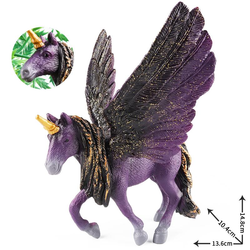 Oenux Bajkowy Latający Koń Mityczna Alpaka Elf Pegasus Figurki Akcji Model Zwierzęcy Kolekcja Uroczy Prezent Urodzinowy dla Dziewczynki Zabawka dla Dzieci