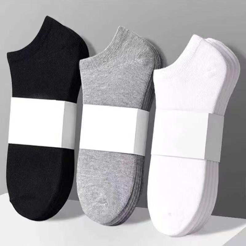 Unisex Summer Boat Socks: Solid Black, White & Gray, Low-Cut, Breathable, Casual Wear
