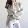 Maglione oversize largo Fat Mm per capospalla, versatile maglione lavorato a maglia di base per donna, autunno e inverno