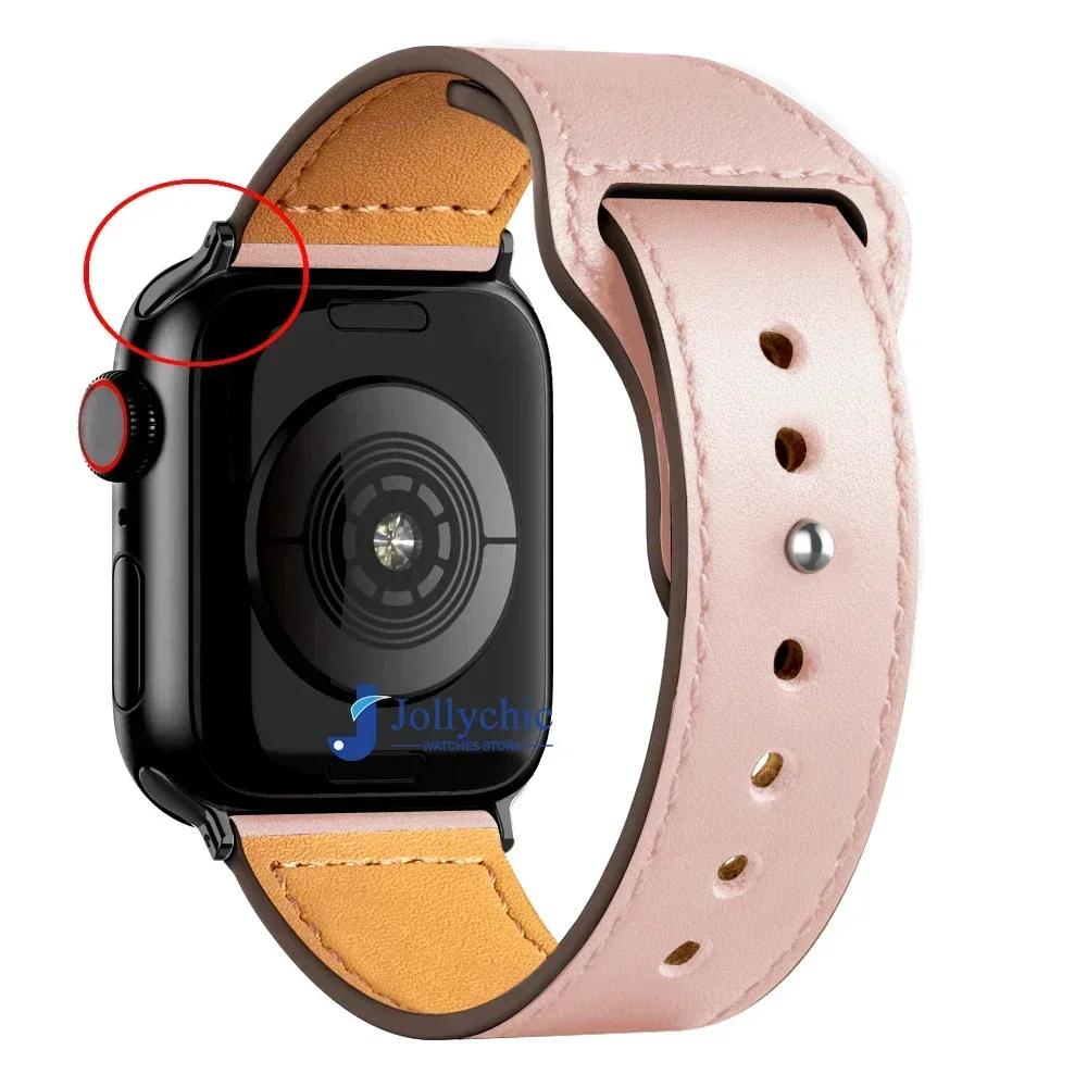 Watchband Leather Strap for Apple Watch Band 44mm 45mm 41mm 40mm 42mm 38mm 49mm 45 Mm Correa Bracelet IWatch Series 8 Ultra 3 6 SE 7 Strap