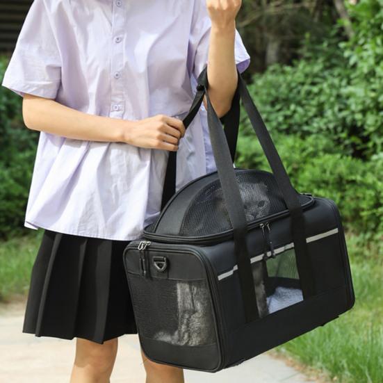 Mesh Cat Carrier Bag Pet Travel Tote with Adjustable Shoulder Strap Breathable Pet Carrier Cross Body Bag for Small Dogs Cats