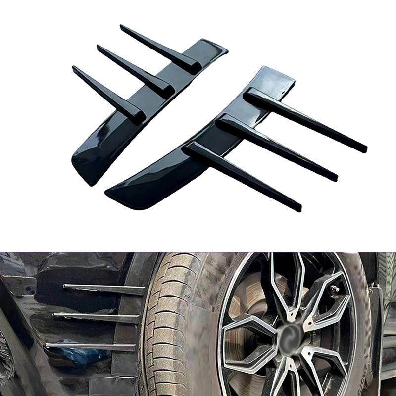 2Pcs Front Bumper Vent Sticker Car'S Door Side Modification Model Duck Type Splitter A Set Currency Exterior Parts