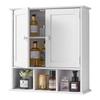 Bathroom Wall Cabinet, 2 Doors & Adjustable Shelf, Over the Toilet Storage Medicine Cabinet Wall Mounted, Hanging Organizer with Shelves & Open