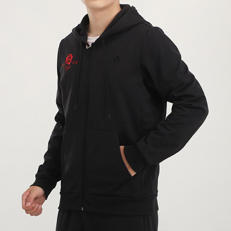 Adidas Casual Hooded Sports Jacket Men Jackets Black GE2928