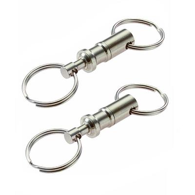 Dual Key Ring Snap Lock Holder Detachable Pull-Apart Key Rings Keychains