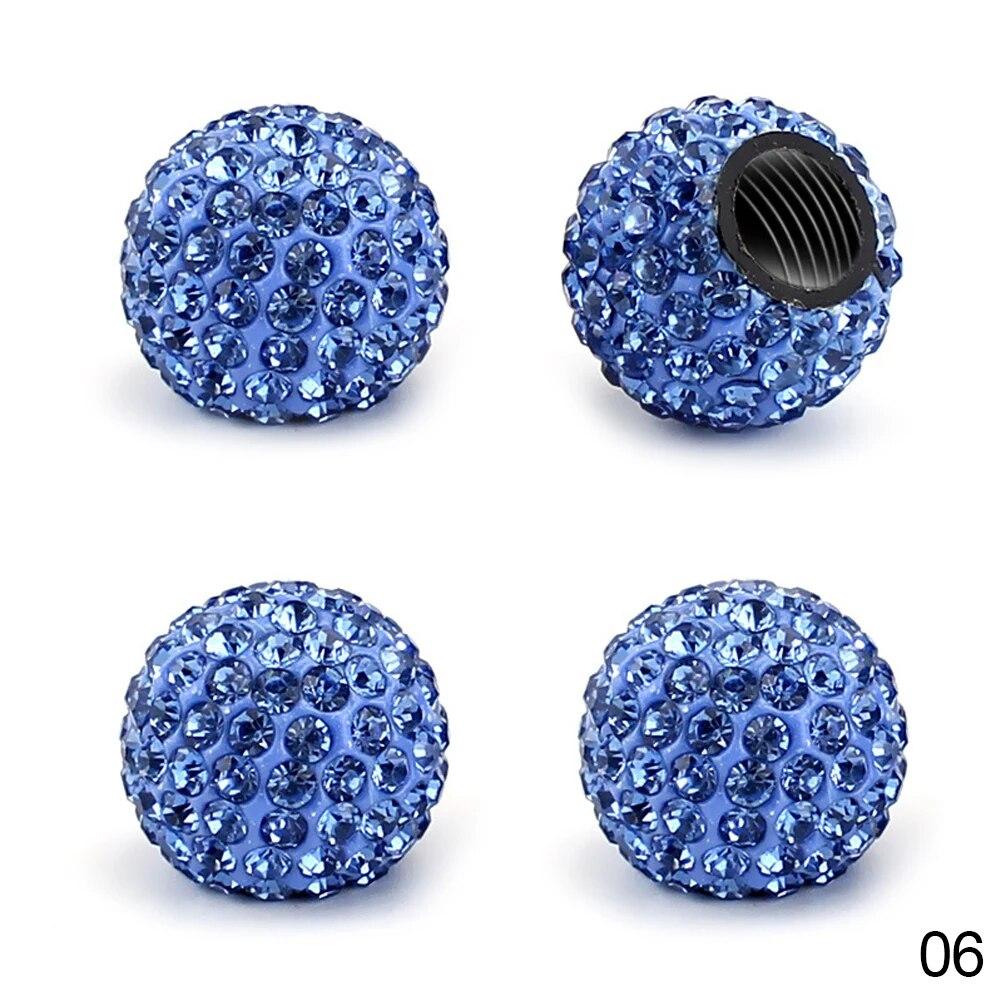 4 szt. Kryształowe nakładki na zawory opony samochodowej diamentowe błyszczące pyłoszczelne pokrywa zaworów koła pojazd Bling ozdoby samochodowe Charms Decor akcesoria samochodowe