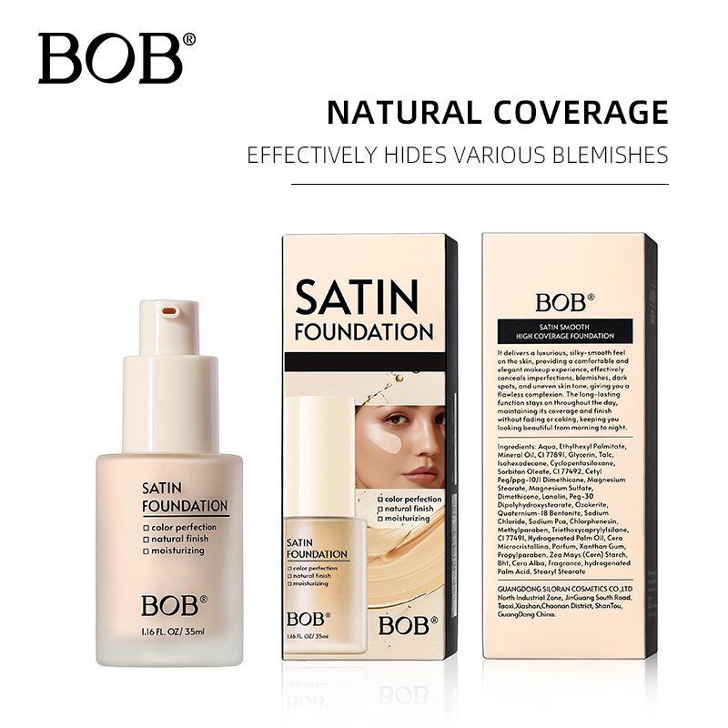BOB Velvet Foundation Oil Control Concealer Moisturizing Moisturizing Light Skin Anti-rubbing No Makeup Foundation