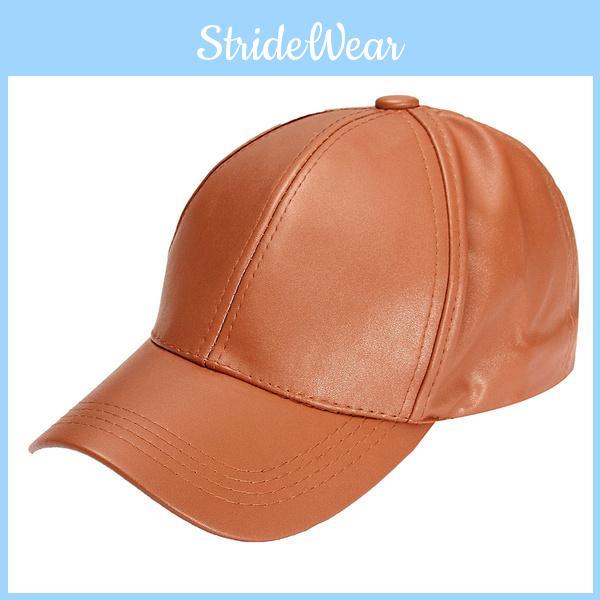 Stylish Unisex Women Soft Faux Leather Baseball Cap Adjustable Outdoor Sports Hat
