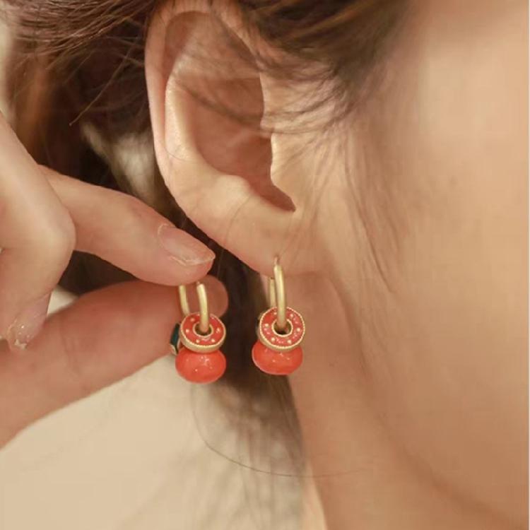 Multipurpose Drop Oil Ear Clip Stylish Ear Cuff for Distinctive Female New Chinese-style Ear Buckles Party Ornaments