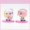 Cute And Collectible Rem And Ram Sitting Figures From Re Life In A Different World Toy Set