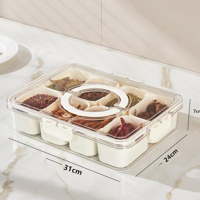 Divided Serving Tray with Lid , Food Storage Container, Snack Box, 4/8 Compartment Snack Containers, Fruit Storage Containers