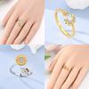 Authentic copper Sunflower Bee Open Ring Star Shape Moon Womans Exquisite Ring Beautiful Accessory Ring Wedding Valentine Day Gift