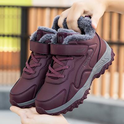 Winter and Autumn 2022 Cotton Shoes High Top Shoes for The Elderly Women's Shoes Mother Shoes Leather Walking Shoes for The Elderly