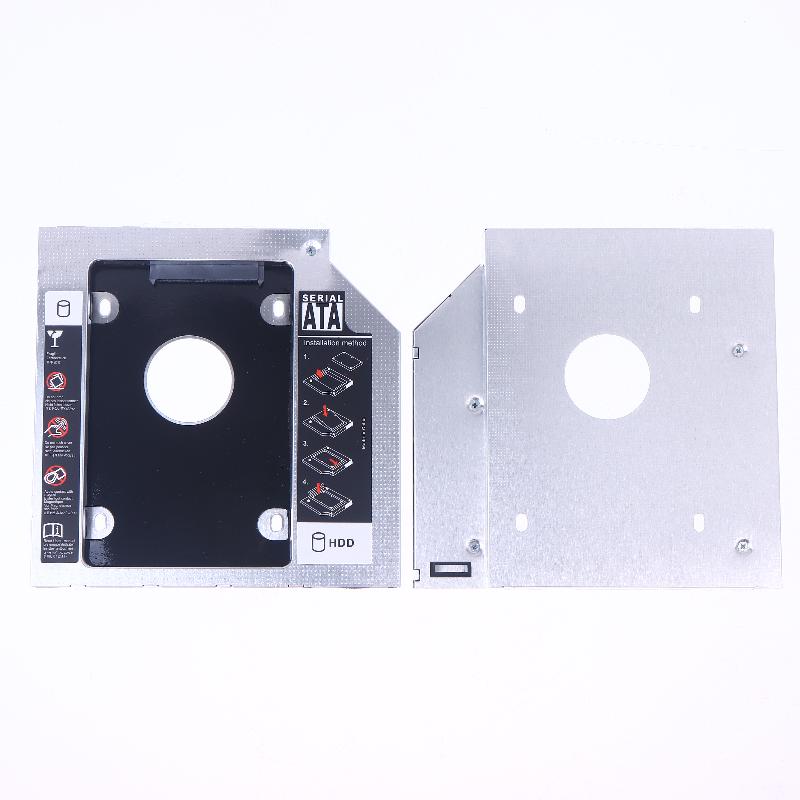 1 Set 2.5" Ssd Cd Dvd a Custodia Alloggiamento per Hdd Cd-Rom Odd Optibay Plastica Alluminio Universale 9.5/12.7Mm Sata 3.0 Caddy per Secondo Hdd