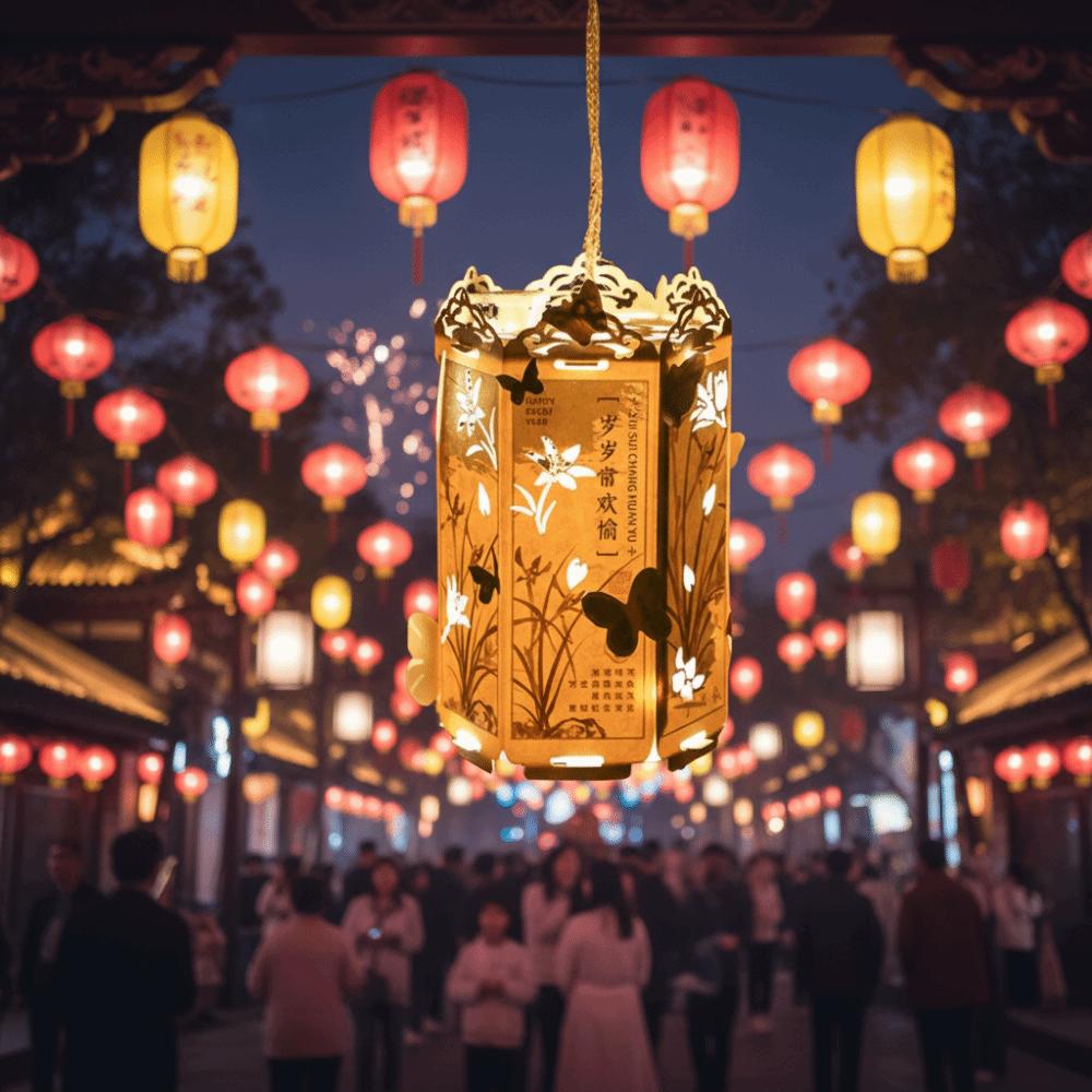 Classic Retro Chinese Style Calligraphy Lantern Luminous DIY Festival Lanterns Traditional Handheld Lanterns Mid-Autumn Festival